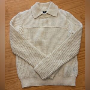 Rag & Bone cream knit sweater with collar detail